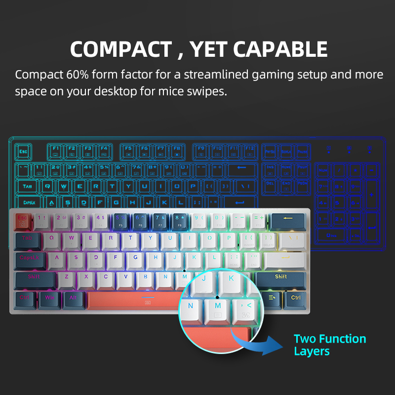 K500-B61 Machenike Mini clavie - Gaming Keyboard Blue Switches avis et prix