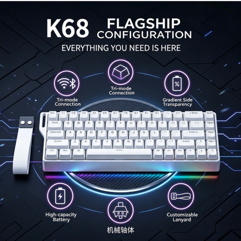 Clavier mécanique sans fil K68 - Gaming Keyboard Blue Switches avis et prix