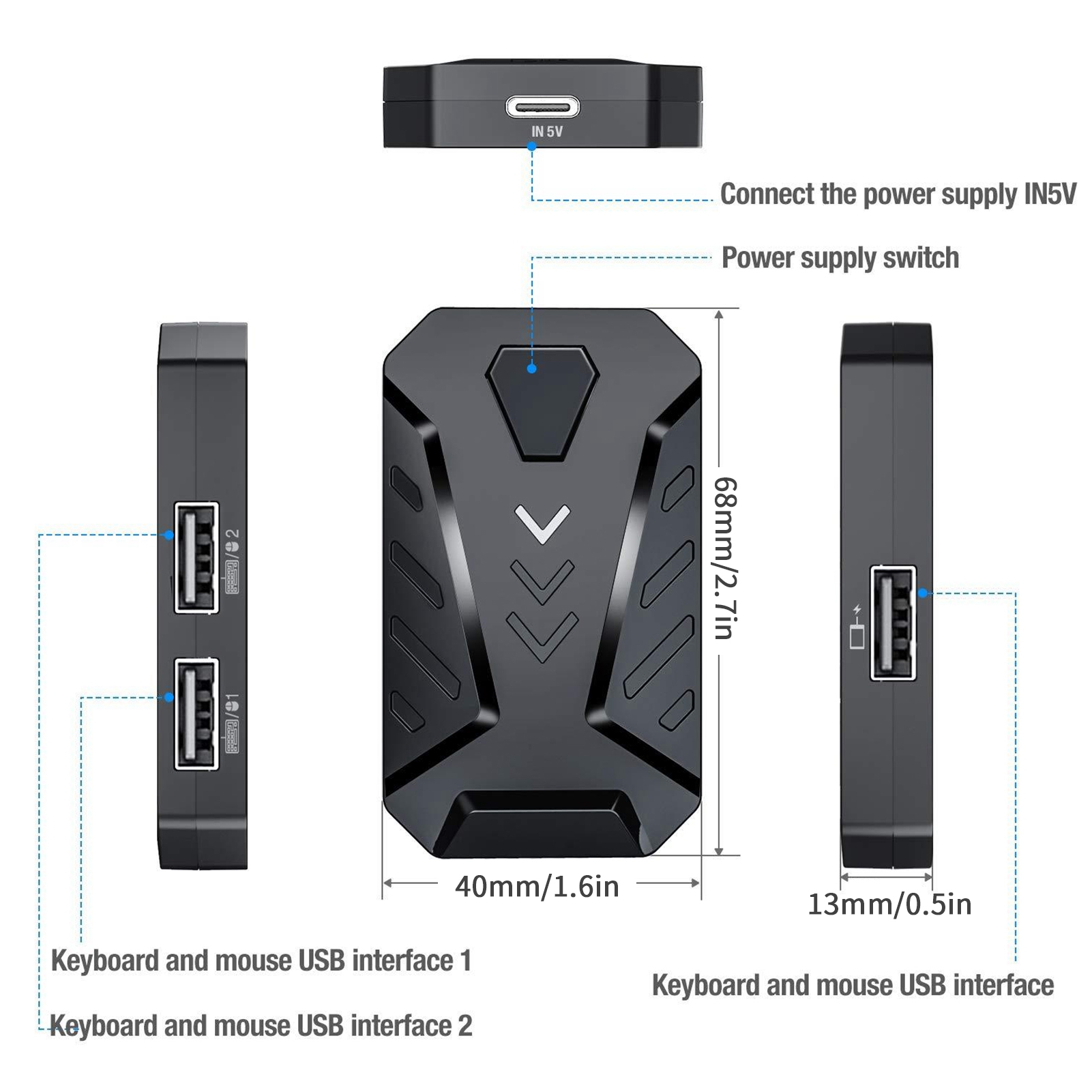 Adaptateur de convertisseur de - Gaming Keyboard And Mouse Mobile avis et prix