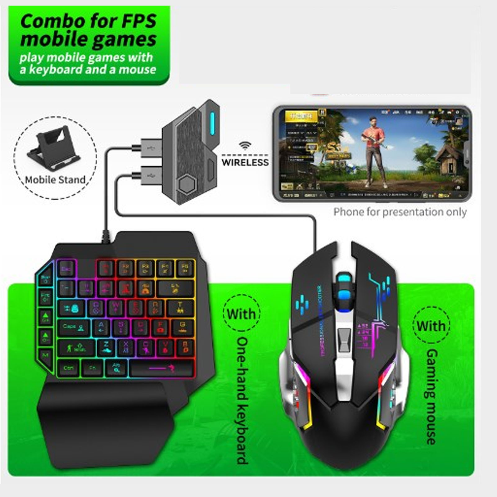 Pack combiné de jeu Mobile, co - Gaming Keyboard And Mouse Mobile avis et prix