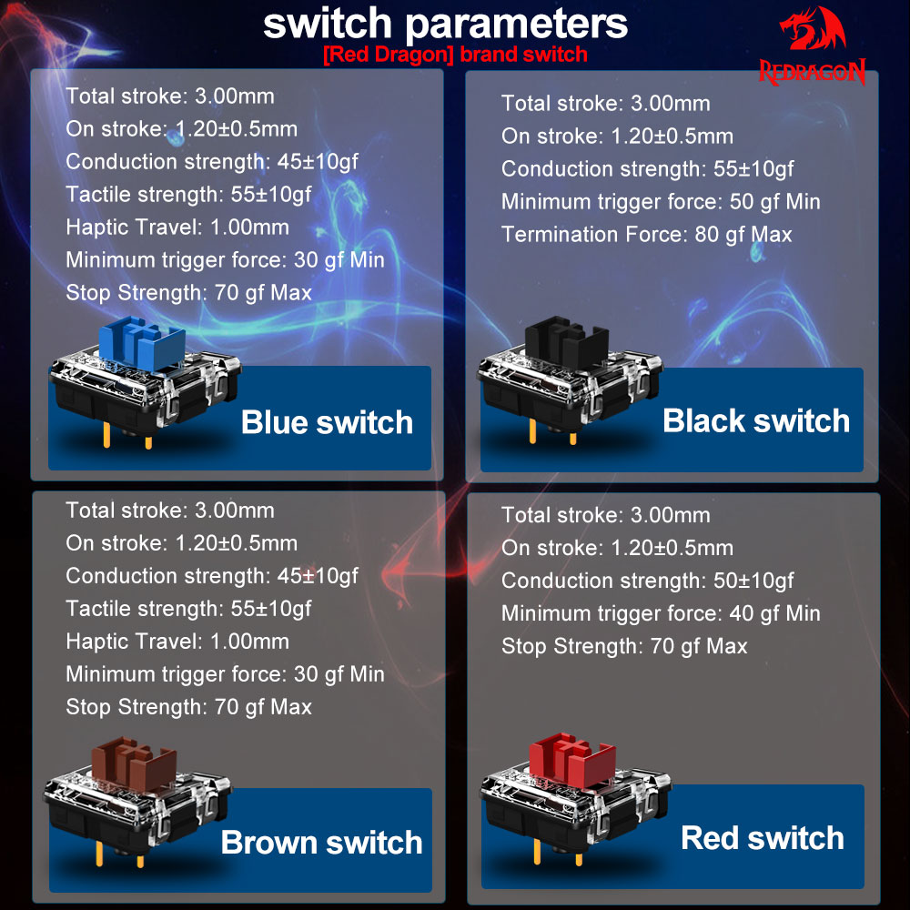 REDRAGON SMD RGB MX Profil Bas - Gaming Keyboard Blue Switches avis et prix